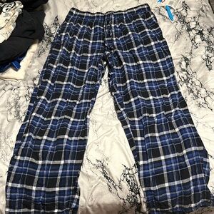 Plaid Lounge Pants in Blue and Black